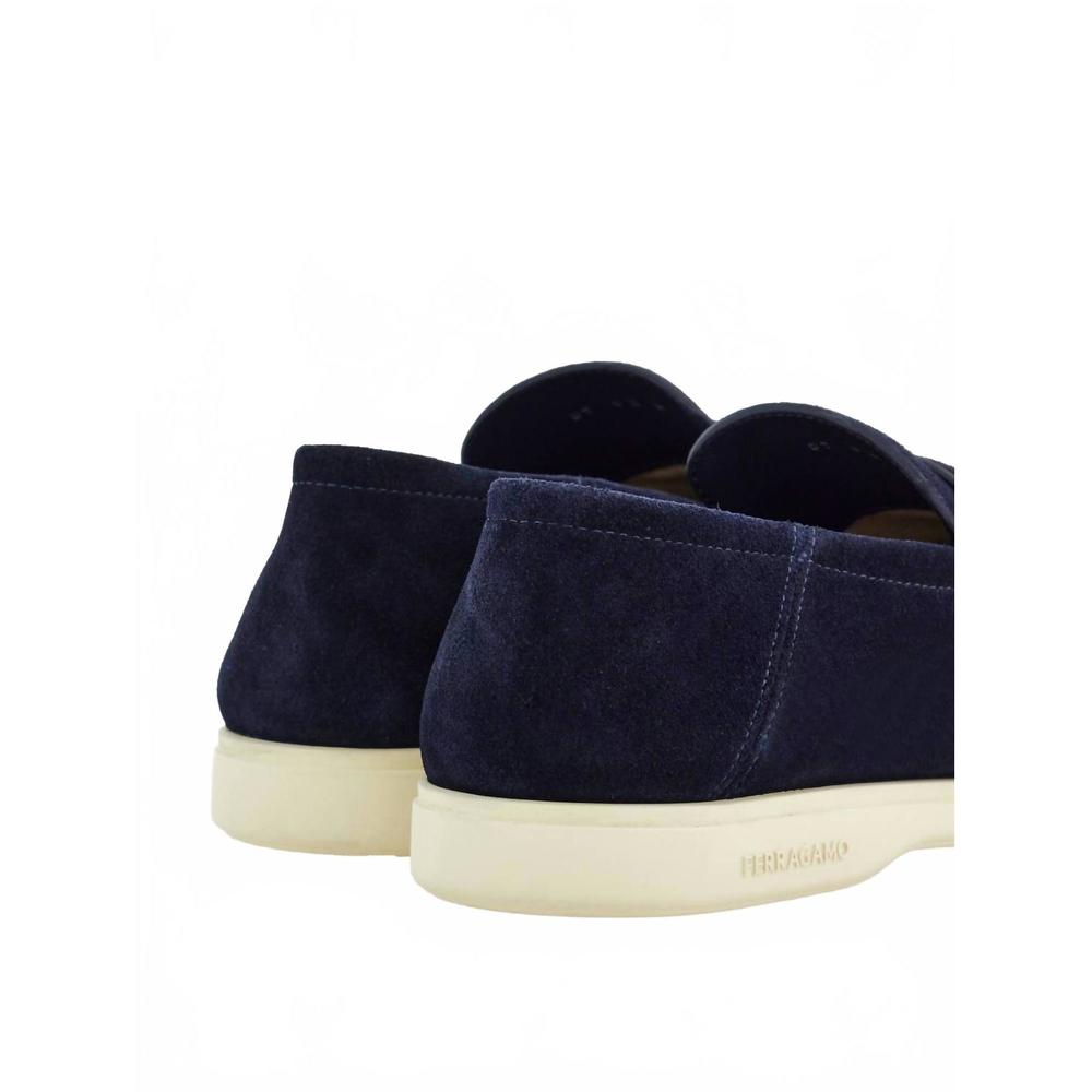 NEW SALVATORE FERRAGAMO men's deconstructed loafer with gancini ornament in midn - Picture 6 of 6